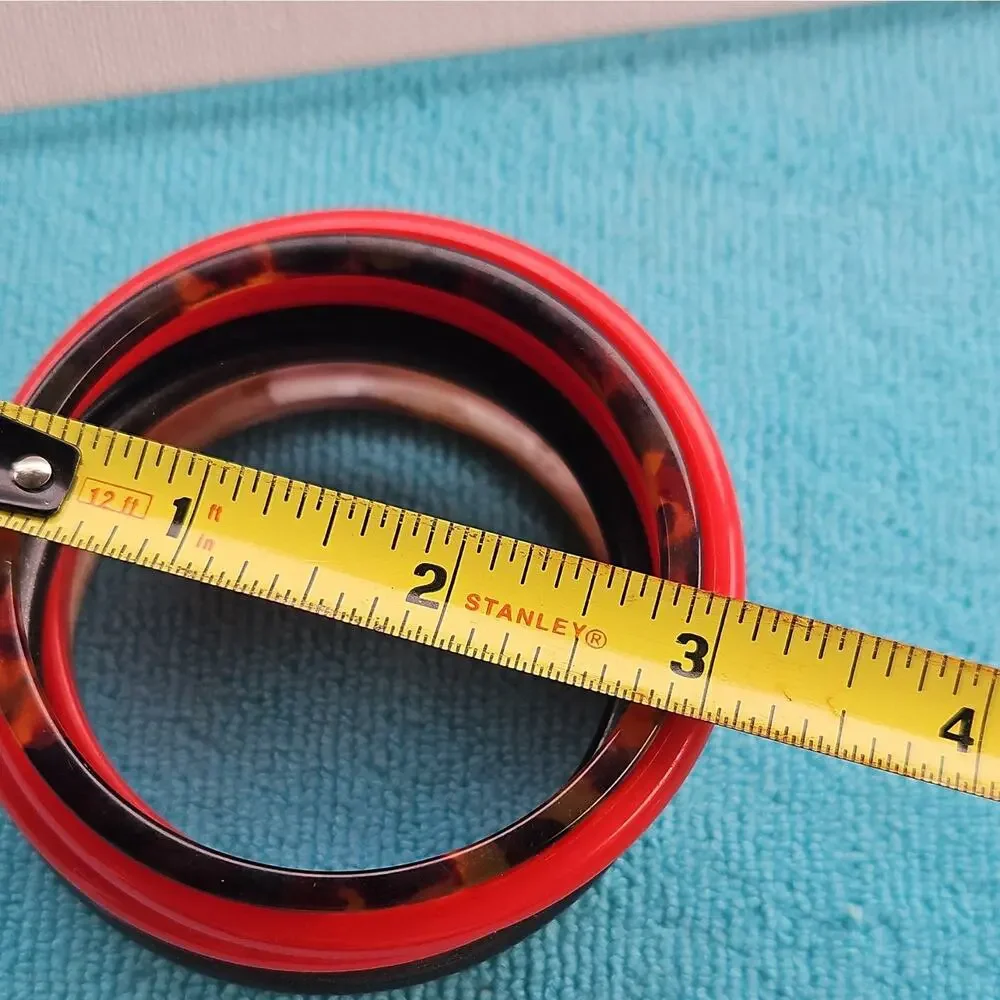 Spacer Bangles Lot of 7 Red Black Tortoiseshell Plastics